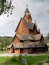 De staafkerk in Heddal, de grootste staafkerk van Noorwegen